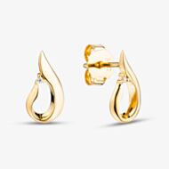Yellow Gold Tone Plated Cubic Zirconia Twist Teardrop Stud Earrings AE20699Z/G
