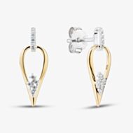 Yellow Gold Plated Sterling Silver Cubic Zirconia Teardrop Drop Stud Earrings AE20046Z/RG