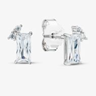 Fashionista Silver Sterling Silver Baguette Cut Cubic Zirconia Stud Earrings AE21035Z/R