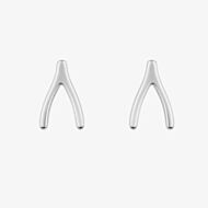 Fashionista Silver Sterling Silver Wishbone Stud Earrings E6814
