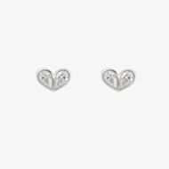Fashionista Silver Sterling Silver Cubic Zirconia Heart Stud Earrings E6816C