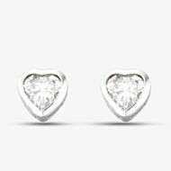 Silver Cubic Zirconia Heart Stud Earrings E2921C