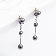 Sterling Silver Peacock Pearl Dropper Earrings 918 PEACOCK