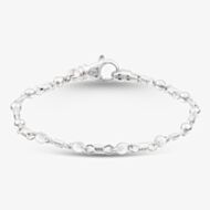 Argentium Silver 7.5 Inch Ball And Knot Chain Bracelet ARG-943026-7.5