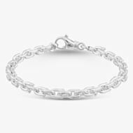 Argentium Silver 7.5 Inch Horseshoe Link Chain Bracelet ARG-943034-7.5