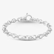 Argentium Silver 7.5 Inch Bolt Style Chain Bracelet ARG-943023-7.5