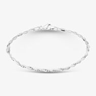 Sterling Silver 2.2mm Twisted Chain Bracelet B4327