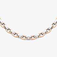 Sterling Silver Rose Gold Plated Two Colour 18 Inch Heavy Oval Link Chain NTN159-S/R
