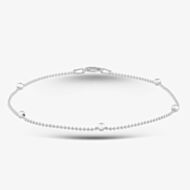 Sterling Silver 23cm Beaded Ball Chain Anklet 8.21.6654