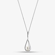 Sterling Silver Freshwater Pearl Teardrop Pendant Necklace PNW70230FW