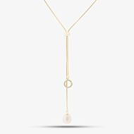 Gold Tone Freshwater Pearl Adjustable Necklace POW70390FW/GP