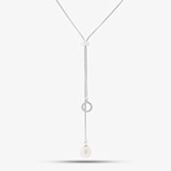 Sterling Silver Freshwater Pearl Adjustable Necklace POW70390FW