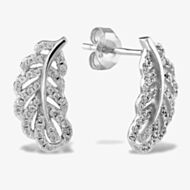 Rosa Lea Pave Leaf Stud Earrings AE-950730EA