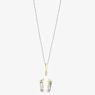 Two-tone Cubic Zirconia Bar Pendant and Earrings Set SET13967