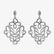 Vamp London Ladies Hidden Mask Fancy Silver Earrings HM038-SI-C