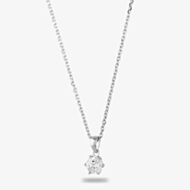 Starbright Silver 6mm Six Claw Cubic Zirconia Pendant E2177P-6M 3A