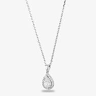 Starbright Silver Pear-cut Cubic Zirconia Halo Pendant THB-01P 3A