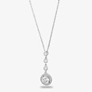 Starbright Silver Round Cubic Zirconia Halo Pendant THB-05P 3A