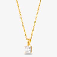 Starbright Gold 6mm Four Claw Square Cubic Zirconia Pendant E304P-6x6M 3A GP