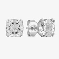 Starbright Silver 6.5mm Cushion-Cut Cubic Zirconia Stud Earrings E3858(6.5X6.5M) 3A