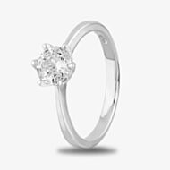 Starbright Silver 6mm Six Claw Round Cubic Zirconia Ring R3227(6M) 3A