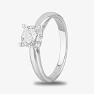 Starbright Silver 6mm Four Claw Round Cubic Zirconia Ring R6025(6M) 3A