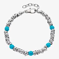 Unique Stainless Steel Turquoise Bead Bracelet LAB-282/21CM