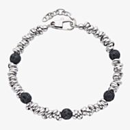 Unique Stainless Steel Lava Stone Chain Bracelet LAB-279/21CM