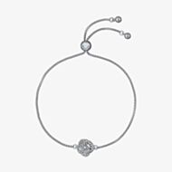 Ted Baker Florina Silver Tone Cubic Zirconia Flower Toggle Bracelet TBJ3859-01-02