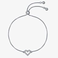 Ted Baker Amorita Silver Tone Crystal Halo Heart Toggle Bracelet TBJ3833-01-02