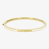Ted Baker ROLEY Gold Tone Plated White Enamel Bangle TBJ4163-02-08