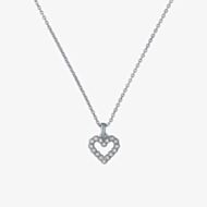 Ted Baker Amore Silver Tone Cubic Zirconia Halo Heart Necklace TBJ3832-01-02
