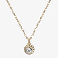 Ted Baker SOLTELL Solitaire Sparkle Gold Tone & Crystal Pendant TBJ3695-02-02