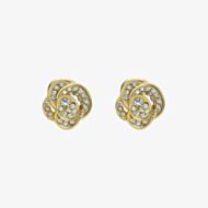 Ted Baker Florine Gold Tone Cubic Zirconia Flower Stud Earrings TBJ3848-02-02