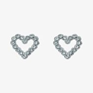 Ted Baker Amorina Silver Tone Cubic Zircona Halo Heart Stud Earrings TBJ3834-01-02