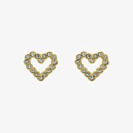 Ted Baker Amorina Rose Gold Tone Crystal Open Heart Stud Earrings TBJ3834-02-02