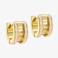 Ted Baker ROLO Gold Tone Plated Pink Enamel Roll Huggie Hoop Earrings TBJ4162-02-56