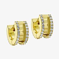 Ted Baker ROSIE Gold Tone & Crystal Roll Huggie Hoop Earrings TBJ4085-02-02