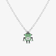 Fleur Kids Sterling Silver & Enamel Rusty the Robot Necklace THB001004