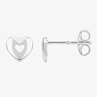 Fleur Kids Sterling Silver Heart Stud Earrings ANE001304