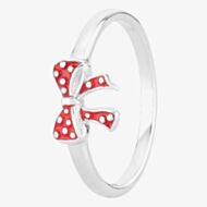 Fleur Kids Sterling Silver Red Enamel Bow Ring AZR145904 