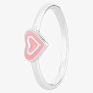 Fleur Kids Sterling Silver Pink Enamel Heart Ring AZR100004 