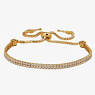 Isabella Verona Gold Tone Double Row Cubic Zirconia Toggle Bracelet SBMBSRG16XXXA0-G