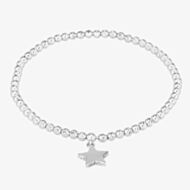 Isabella Verona Sterling Silver Beaded Star Elastic Bracelet SBETSRL17Y-STAR-S
