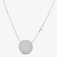 Isabella Verona Silver Cubic Zirconia Disc Necklace NES-825-2
