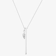 Isabella Verona Silver Bar and Leaf Pendant NES-968-1