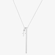 Isabella Verona Silver Bar and Cross Pendant NES-969-1