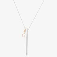 Isabella Verona Silver Bar and Star Pendant  Necklace NES-970-1