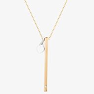 Isabella Verona Gold tone Bar and Heart Pendant NES-972-1