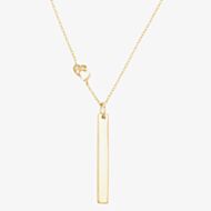 Isabella Verona Gold tone Heart Station Bar Pendant NES-974-2